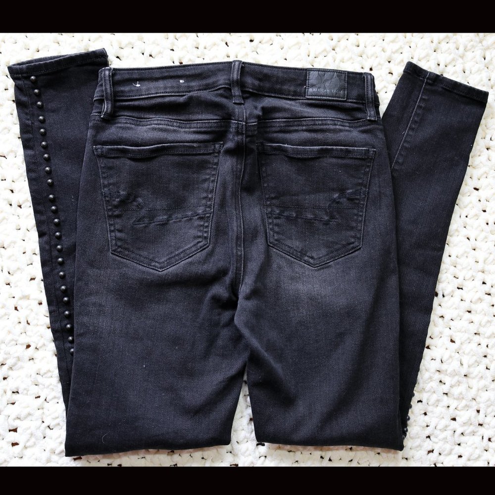American Eagle Jeans Super Stretch Black Size 4 - Picture 2 of 3